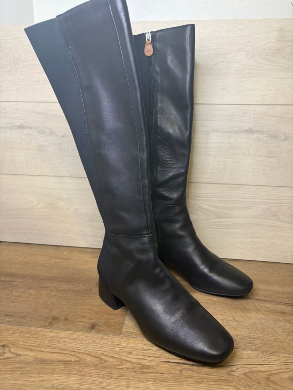 Kenneth Cole Gentle Souls Emily Tall Knee High Boots Black Leather Comfort 10M